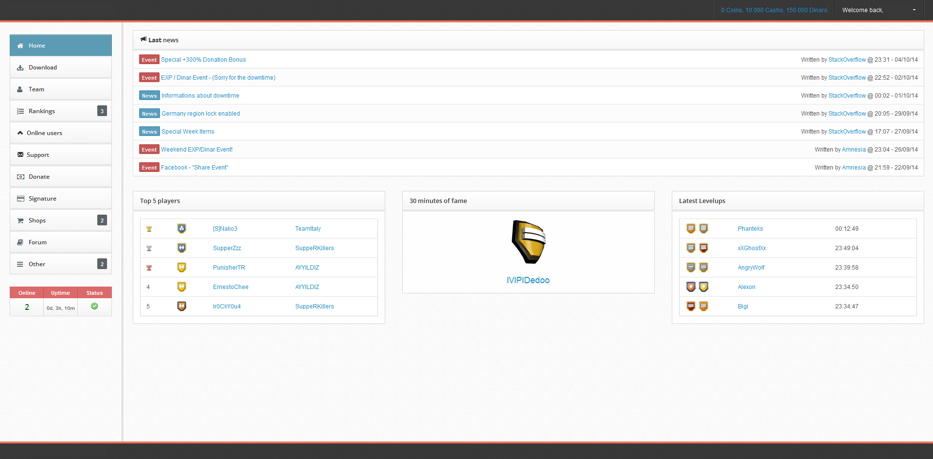 NeXuuS - [WEB]  WarRock P-Servers | Ready Web Site Templates & Admin Panels - RaGEZONE Forums