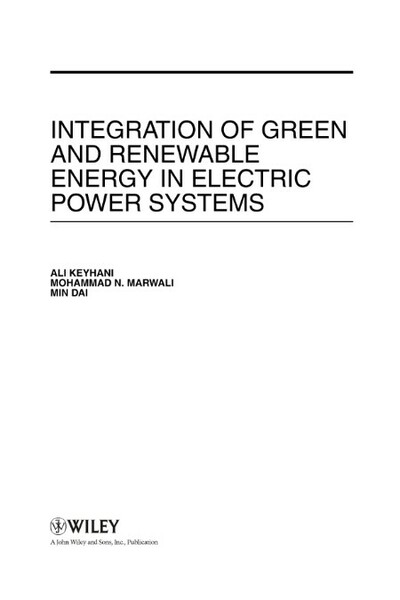 Integration of Green and Renewable Energy in Electric Power Systems