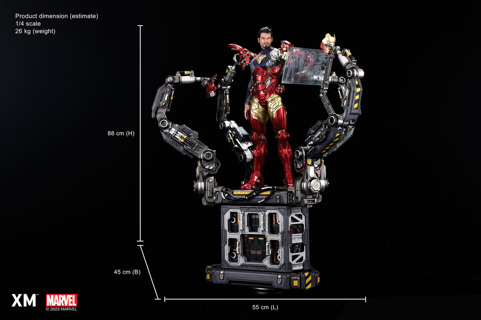 Premium Collectibles : Iron Man Suit-Up 1/4 Statue 1046c4m