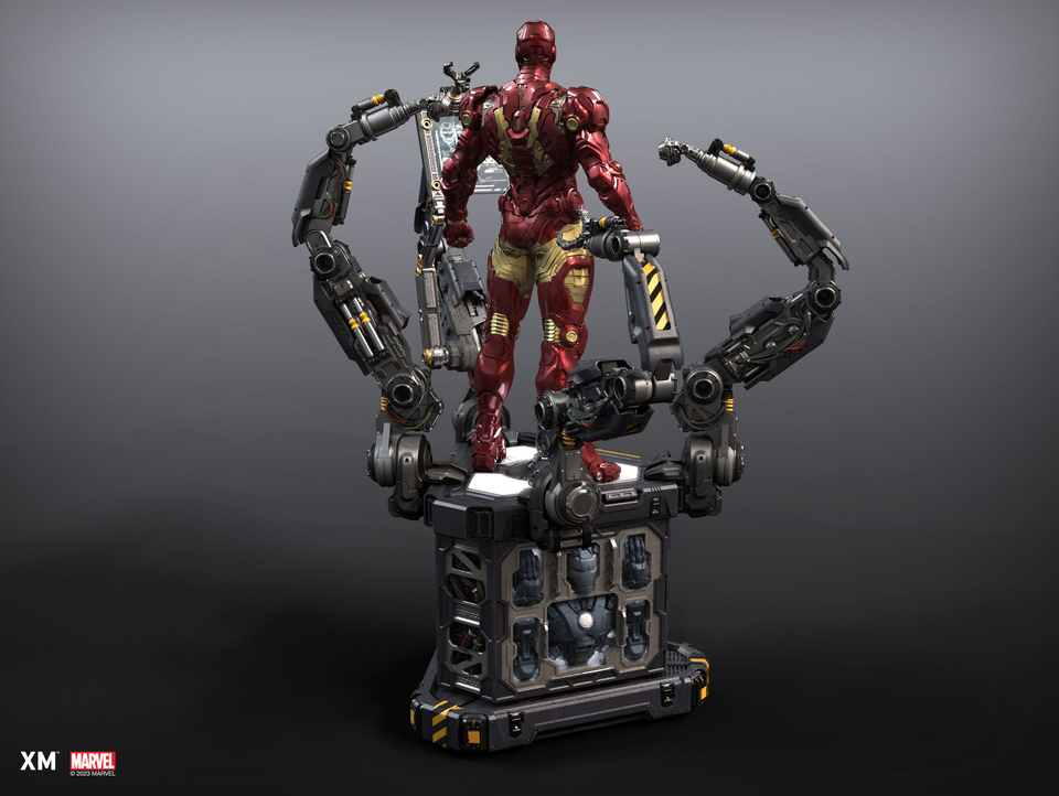Premium Collectibles : Iron Man Suit-Up 1/4 Statue 19zhedr
