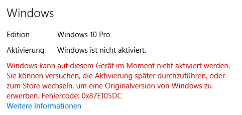 Windows 10 telefonisch aktivieren slui 4 geht nicht