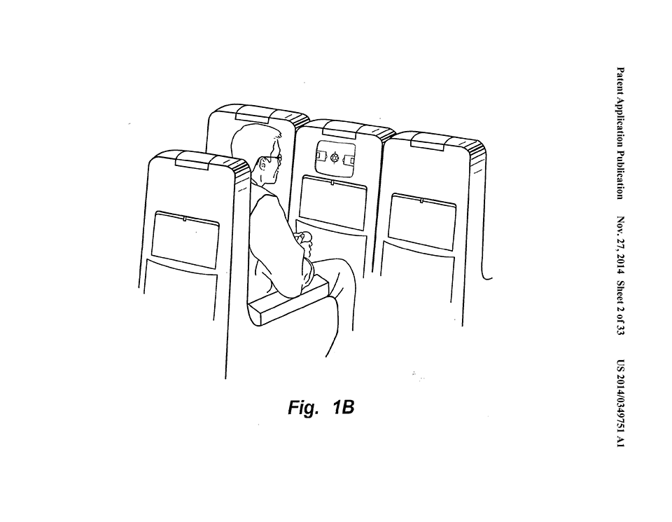 Patente mostrando o uso em um avião