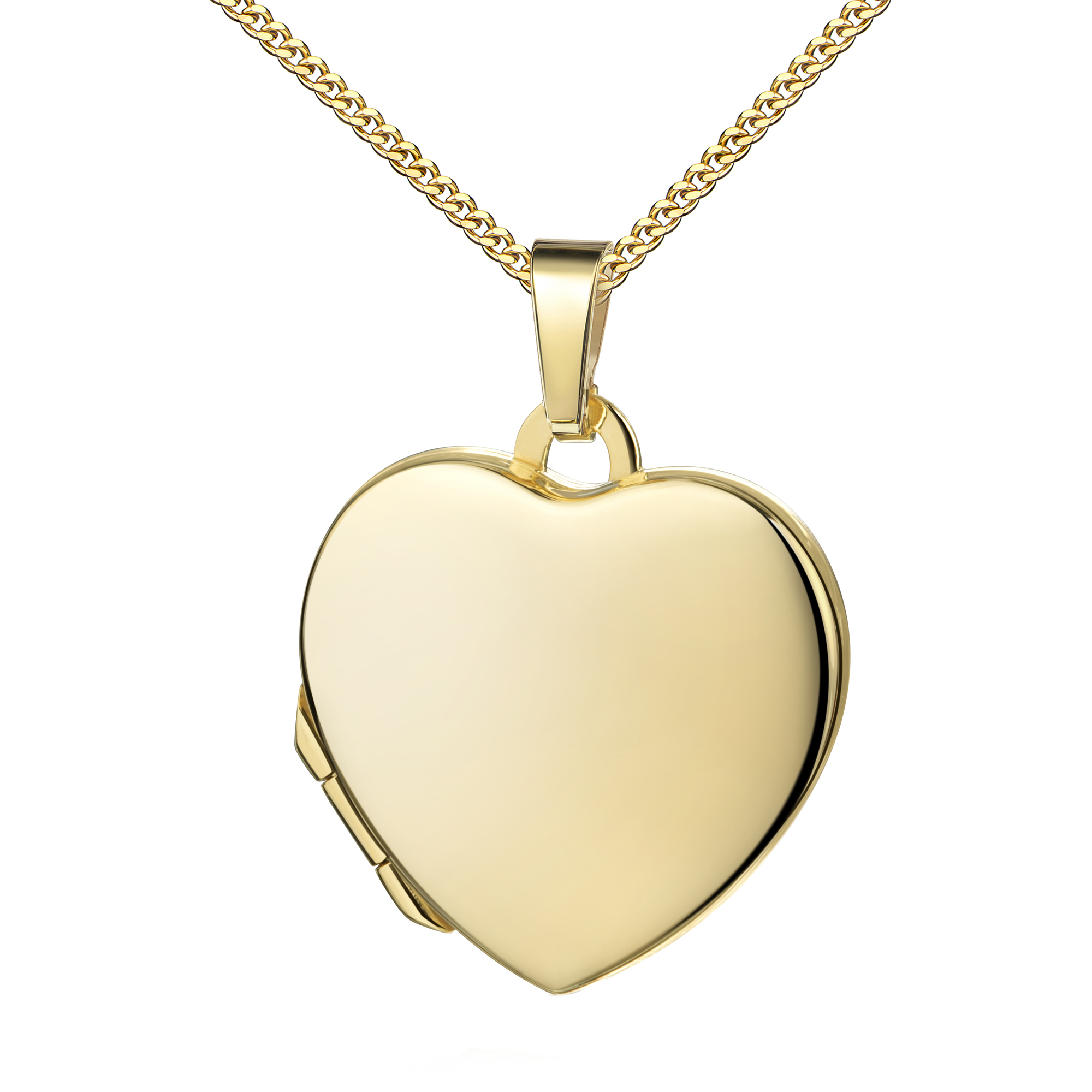 Kleines Medaillon Herz 585 Gold 14 Karat Herz-Amulett für 2 Bilder