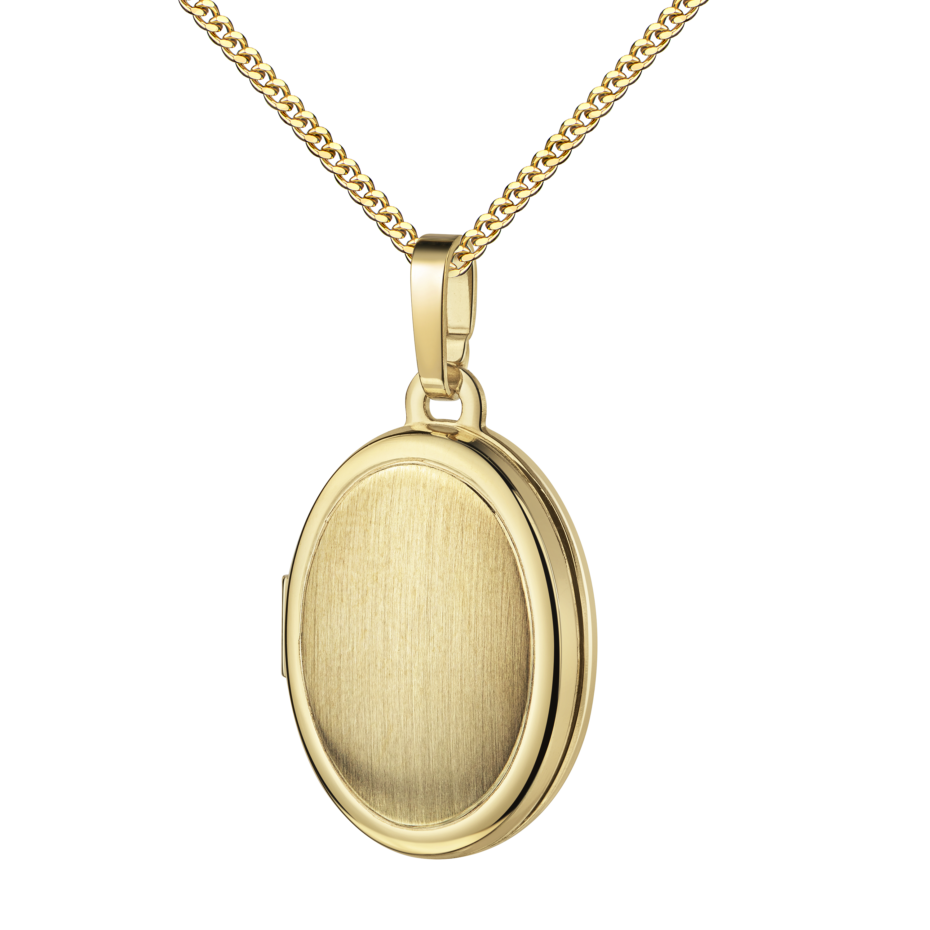 Gold Medaillon 333 / 8 Karat für 2 Bilder Amulett Anhänger oval zum Aufklappen für Damen
