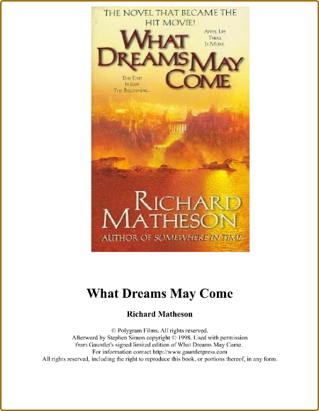 What Dreams May Come  A Novel