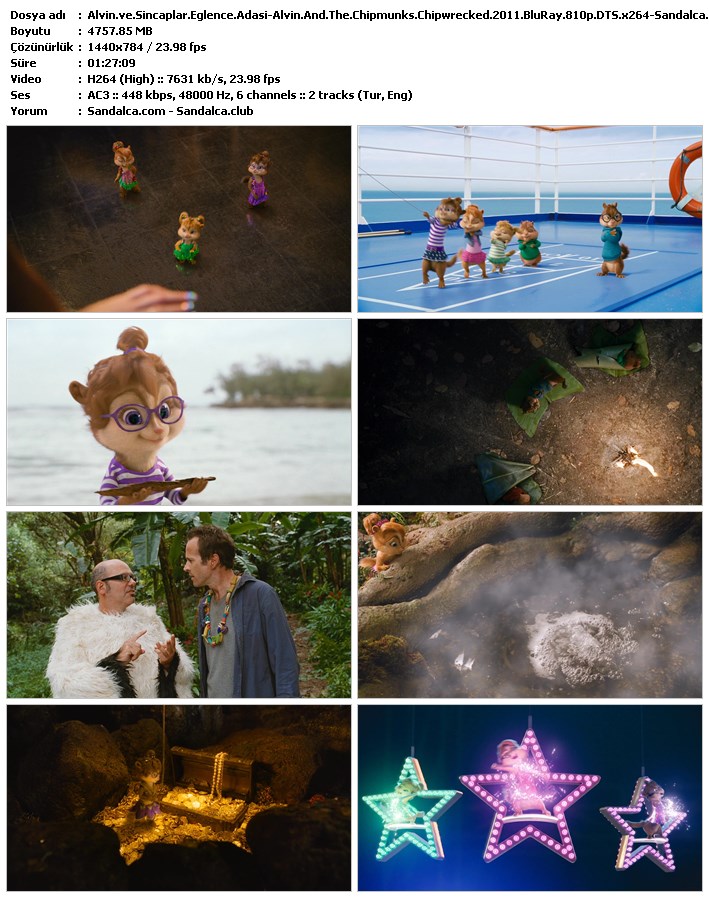 Alvin ve Sincaplar 3: Eğlence Adası Türkçe Dublaj indir | 810p DUAL | 2011