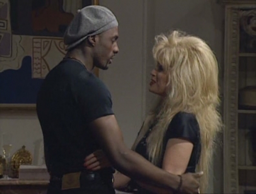Idris Elba playing a male escort in an episode of Absolutely Fabulous. 