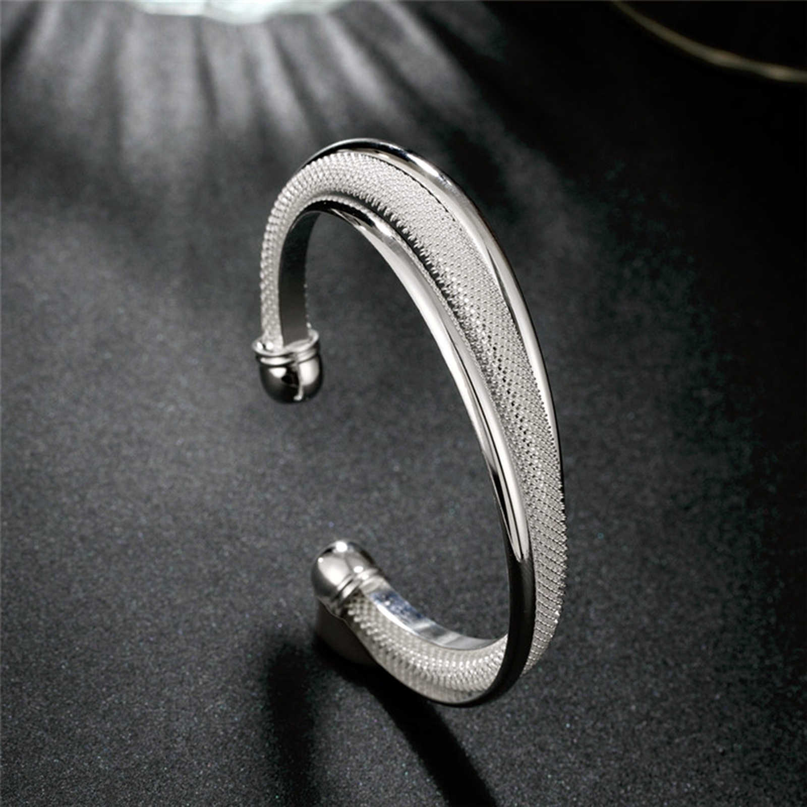 super eleganter Armreif 925 Sterling Silber plattiert Armspange Armband edel