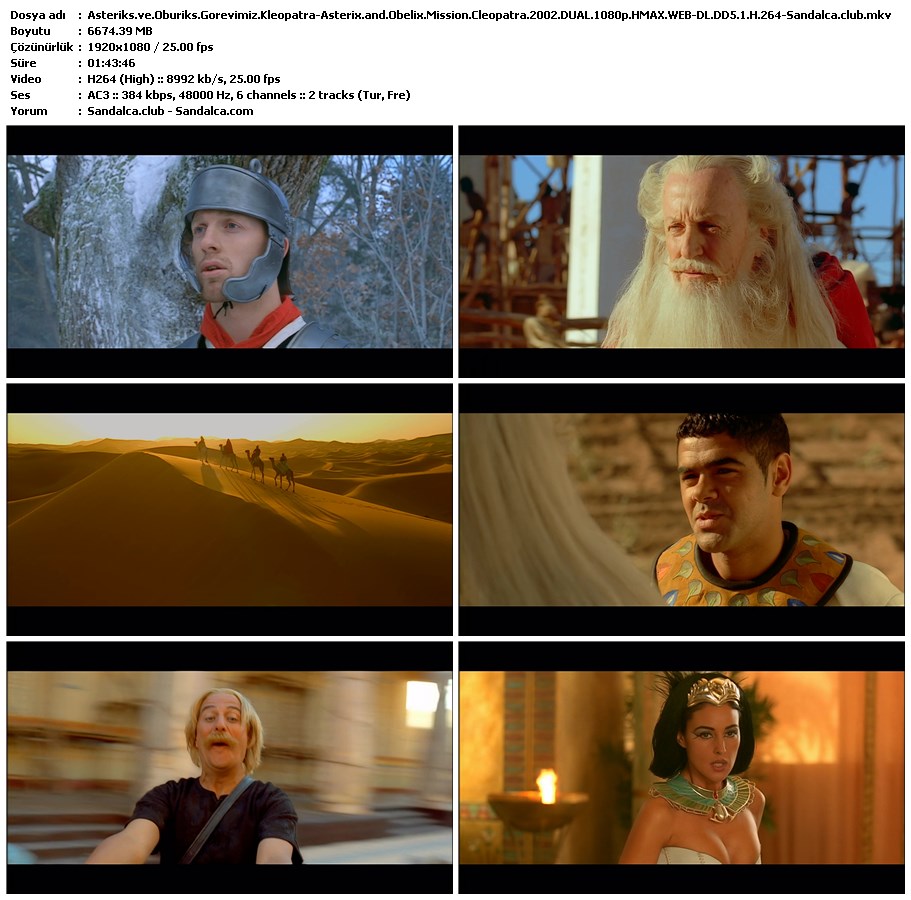 Asteriks ve Oburiks: Görevimiz Kleopatra Türkçe Dublaj indir | 1080p DUAL | 2002