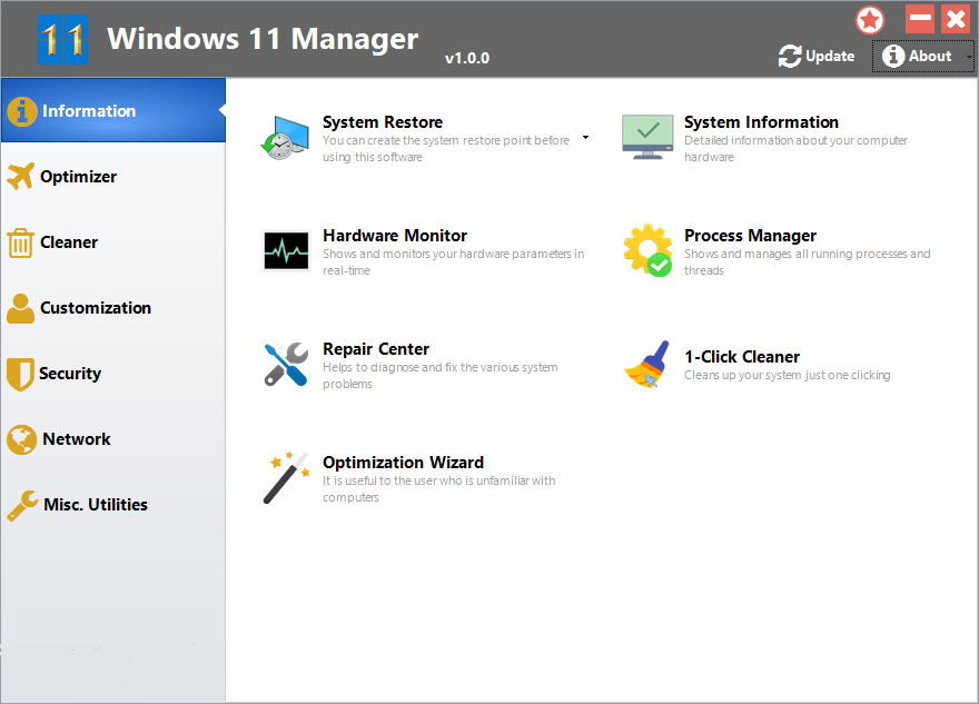 Windows 11 Manager 1.1.9 Full Katılımsız İndir