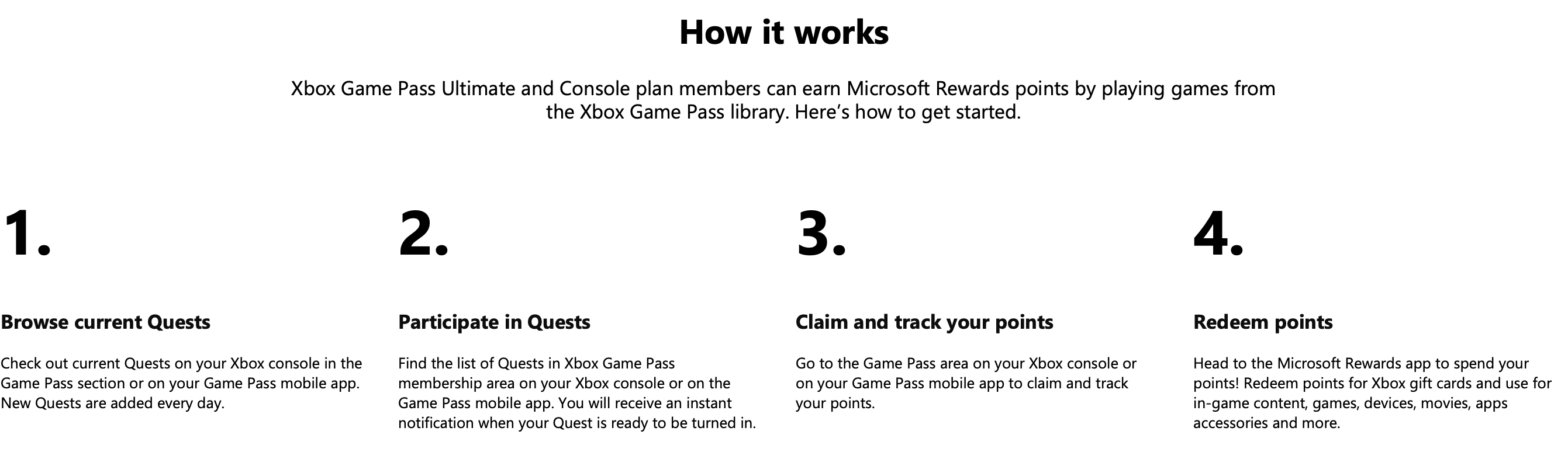 microsoft rewards game pass quest