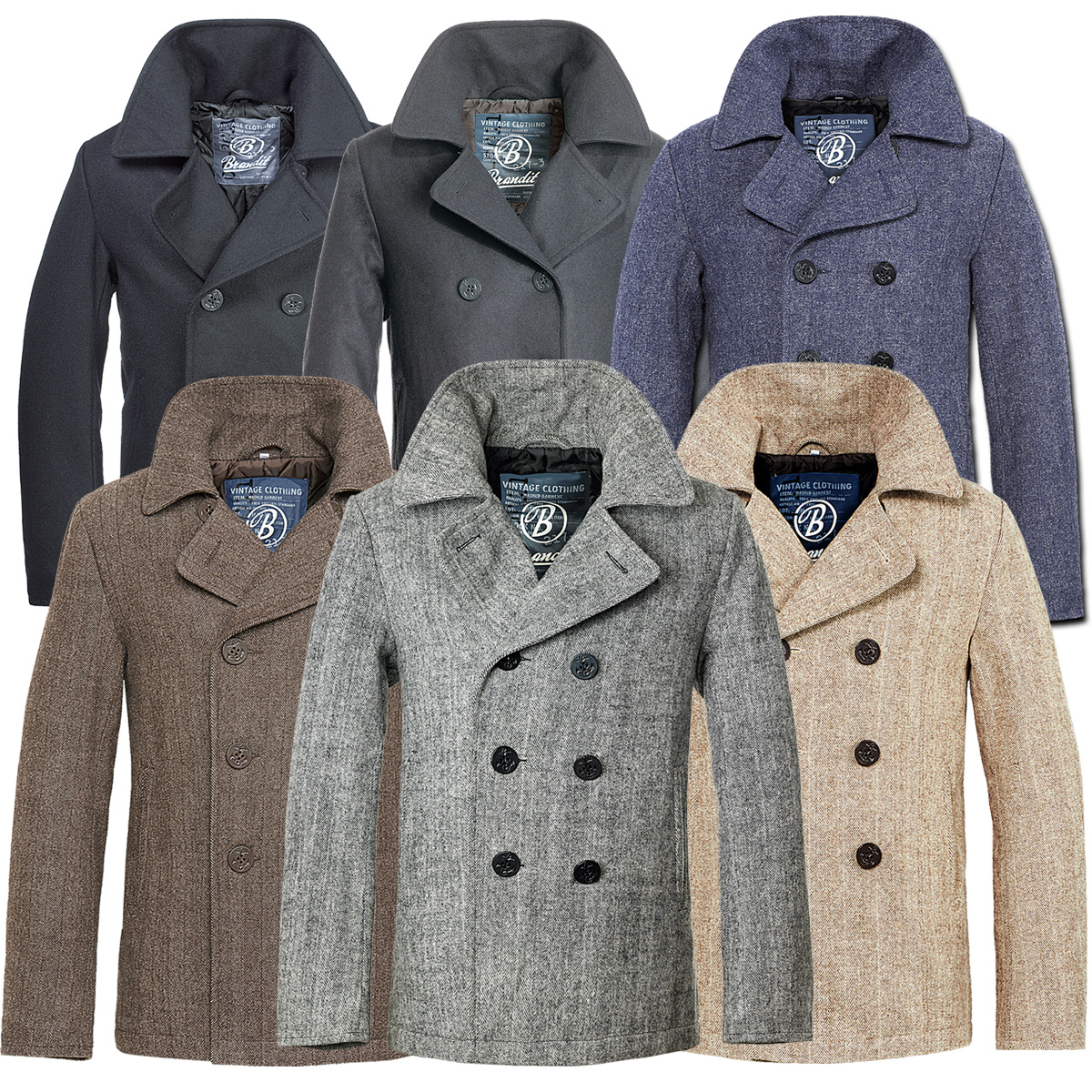 Brandit Pea Coat Men's Jacket / Trench Parka Autumn Winter | eBay