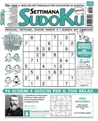 Settimana Sudoku N.952 - 10 Novembre 2023