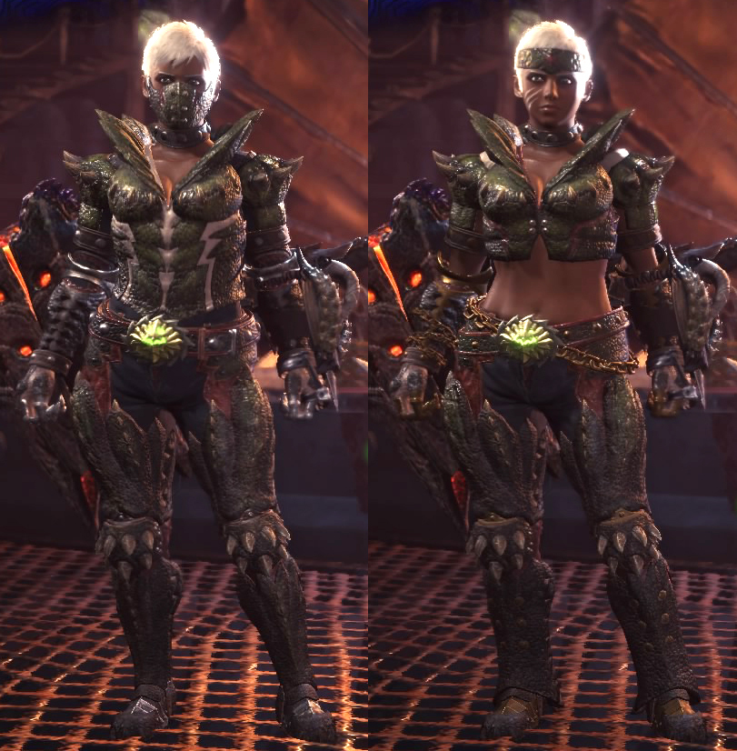 Both female Deviljho armor sets. 