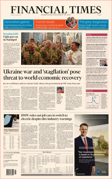 Financial Times (Europe Edition) - No  40,991 [18 Apr 2022]