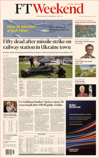 Financial Times (Europe Edition) - No  40,9695 [09-10 Apr 2022]