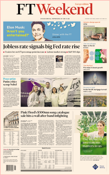 Financial Times (Europe Edition) - No  41,140 [08-09 Oct 2022]