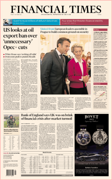 Financial Times (Europe Edition) - No  41,139 [07 Oct 2022]