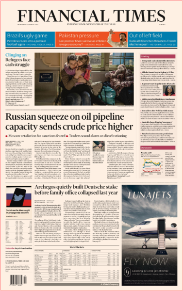 Financial Times (Europe Edition) - No  40,9680 [23 Mar 2022]
