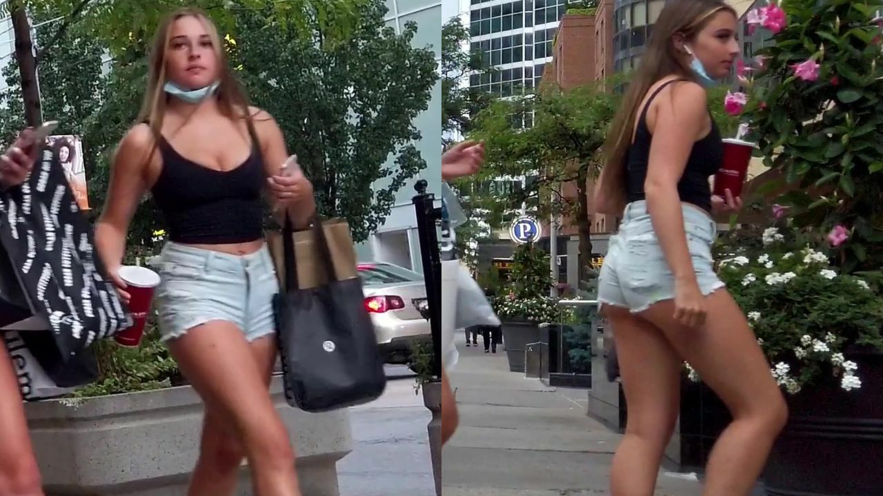 Following Sexy Teen Girls in Shorts Street Voyeur