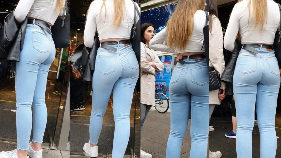 German Blonde in Sexy Tight Jeans
