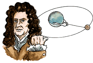 Ньютон рисунок. Ньютон карикатура. Ньютон дети