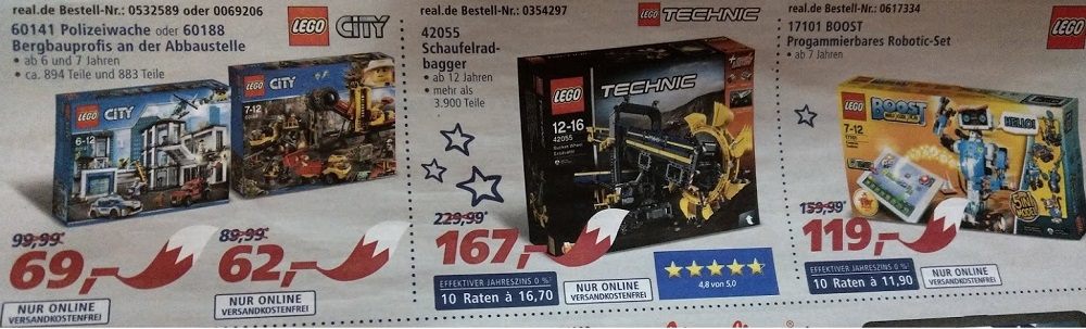Ab Montag Real Onlineshop Verschiedene Lego Sets Im Angebot