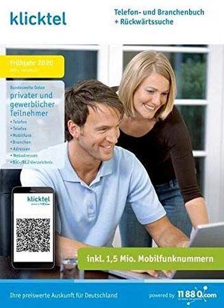 KlickTel Telefon und Branchenbuch inkl. Rueckwaertssuche Fruehjahr 2020