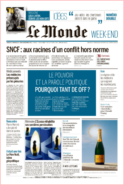 Le Monde - No  24,251 [24-26 Dec 2022]