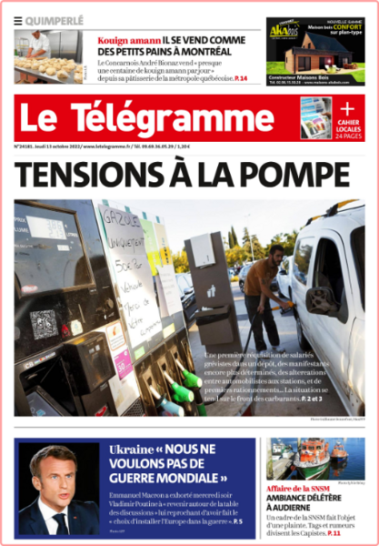 Le Telegramme Quimperle - No  24,181 [13 Oct 2022]