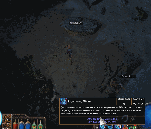Bug Reports - [Not a Bug] Lightning Warp not casting at its listed cast  speed - Forum - Path of Exile