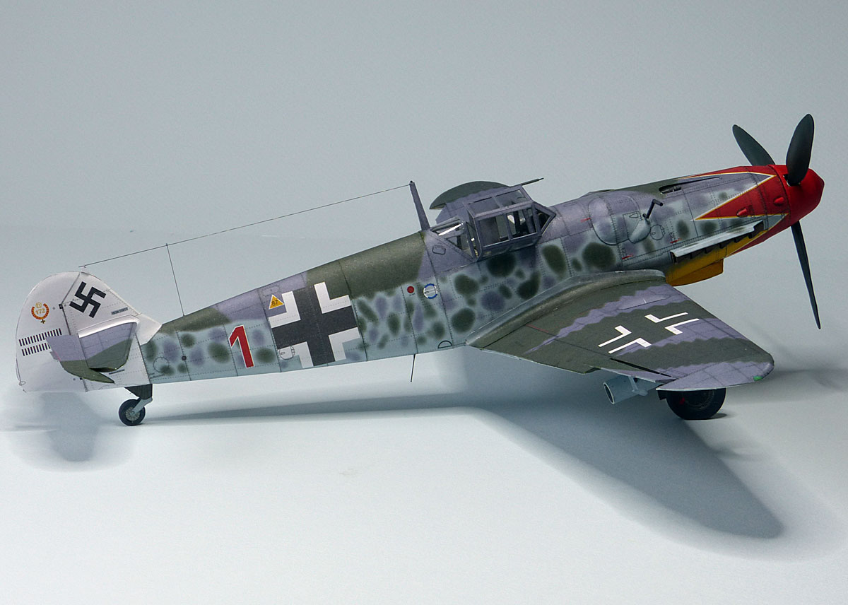 Messerschmitt Bf-109 G5/R2 - Hermann Graf - Kartonowy Kolekcia 1:33 P100081451k0e