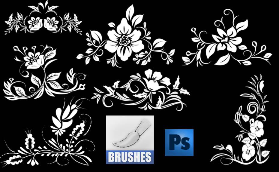 Süper çiçek fırçaları, Photoshop Fırçaları
