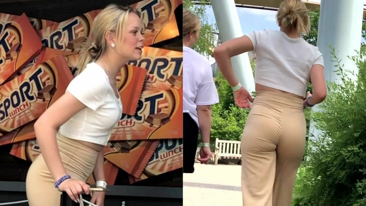 Sexy Ass Blonde In Tight Pants