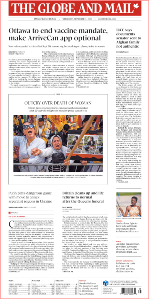 The Globe and Mail (Ottawa-Québec Edition) [2022 09 21]