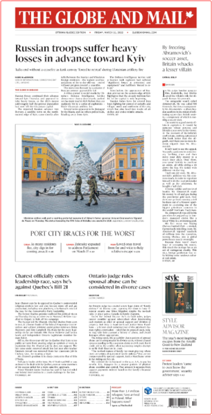 The Globe and Mail (Ottawa-Québec Edition) [2022 03 11]