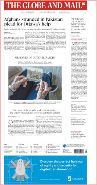 The Globe and Mail (Ottawa-Québec Edition) [2022 09 19]