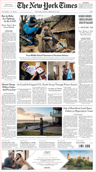 The New York Times - No  59,704 [19 Feb 2023]