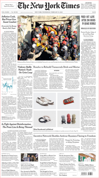 The New York Times - No  59,700 [15 Feb 2023]