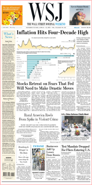 The Wall Street Journal - Vol  279 No  135 [11-12 Jun 2022]