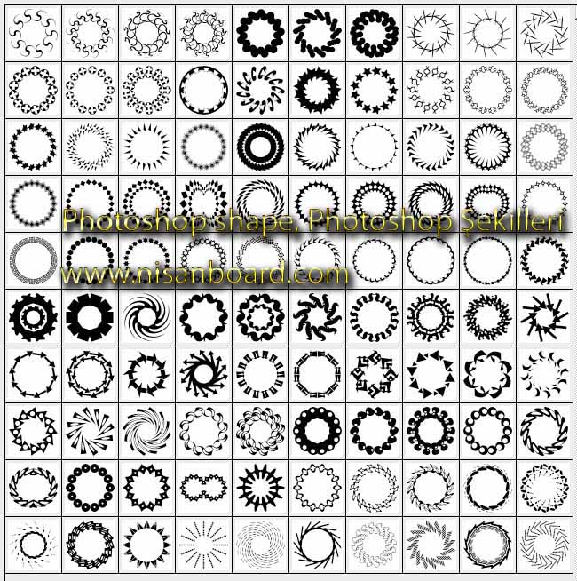 Ornate patterned  shapes photoshop free download