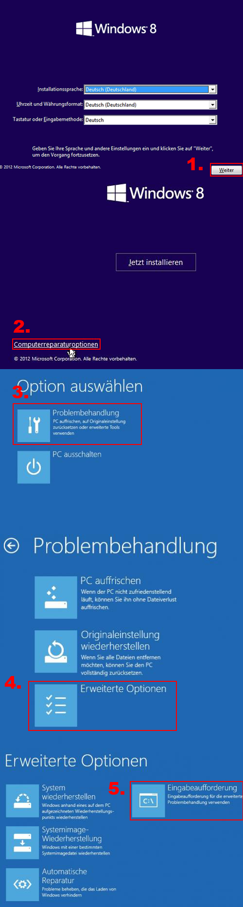 Windows 8 Eingabeaufforderung