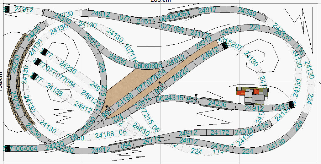 Wye, Knot & Western C-Gleis (2.00m x 1.00m), überarbeitet Wkwc-gleiskleingesamt3tkkq
