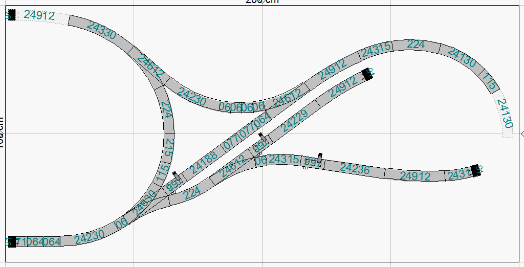 Wye, Knot & Western C-Gleis (2.00m x 1.00m), überarbeitet Wkwc-gleiskleinobereenfjxt