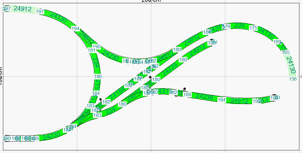 Wye, Knot & Western C-Gleis (2.00m x 1.00m), überarbeitet Wkwc-gleiskleinobereezrkck