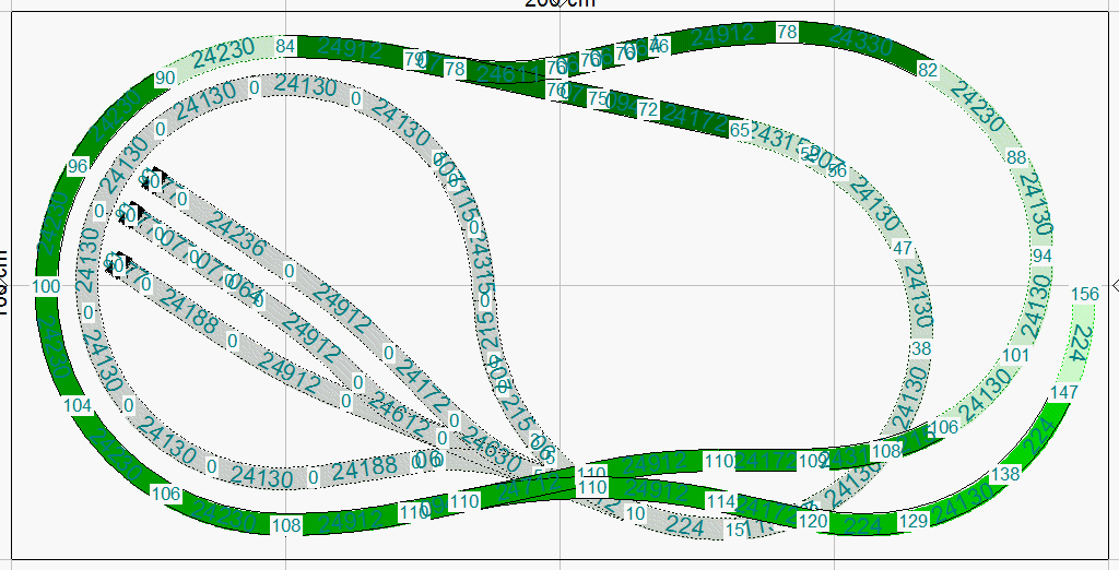 Wye, Knot & Western C-Gleis (2.00m x 1.00m), überarbeitet Wkwc-gleiskleinunteregvjrw