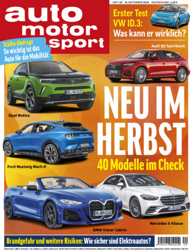  Auto Motor und Sport Magazin No 20 vom 10 September 2020